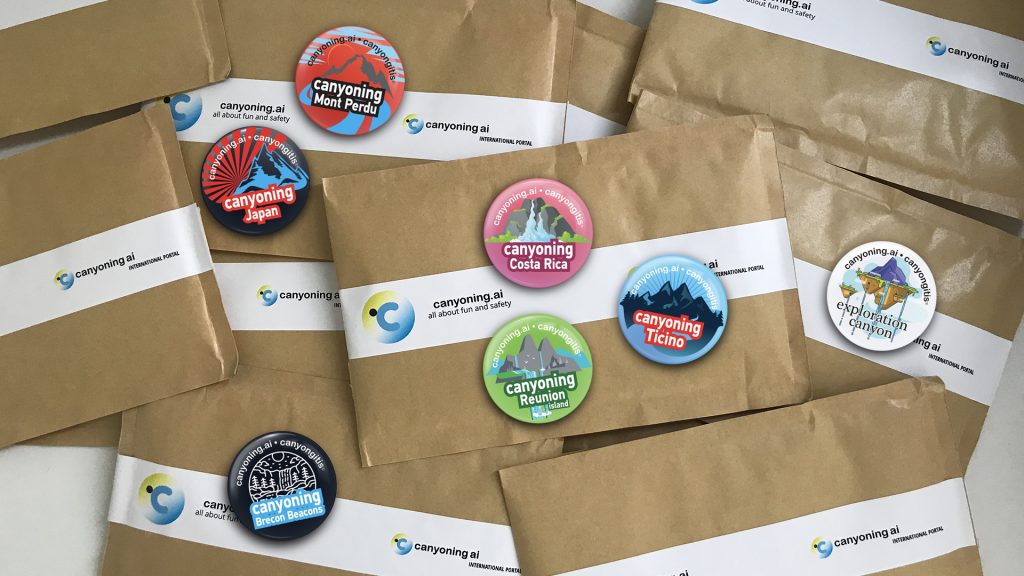 Canyoning.ai badges gifts for RIC2020CRETE meeting
