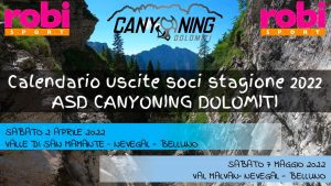 Poster for Canyoning Dolomiti schedule